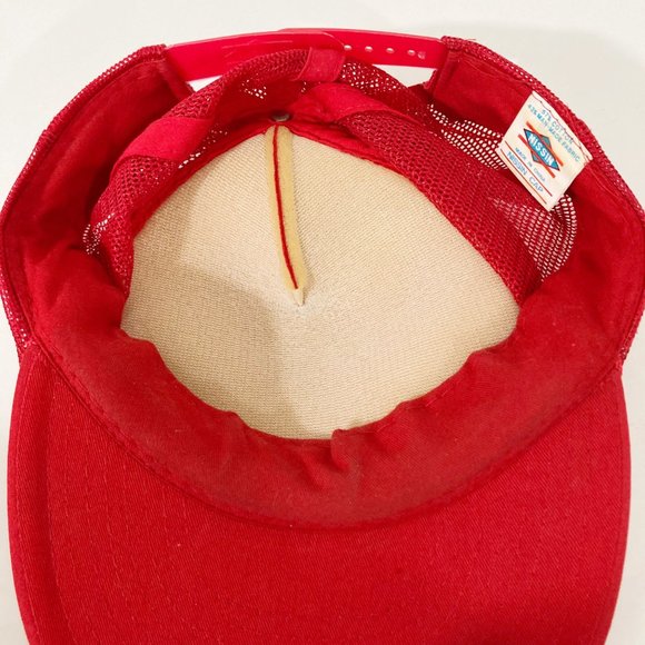 Vintage French Quarter Trucker Snap Back Mesh Hat Red Cord Nissin Cap - Picture 4 of 5